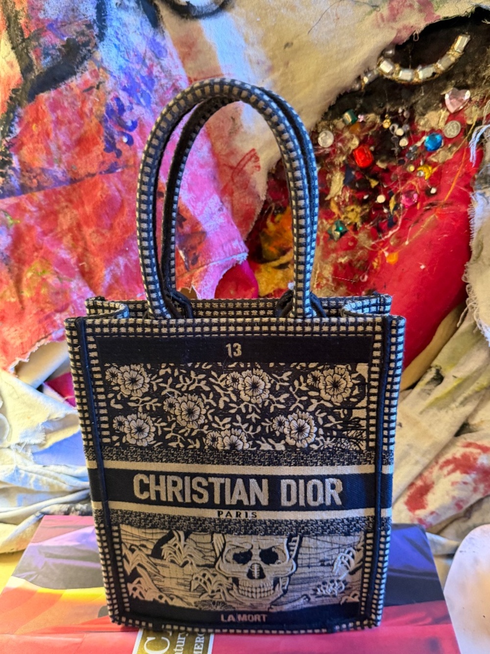 Christian Dior La Mort Vertical Book Tote - Picture 1 of 7